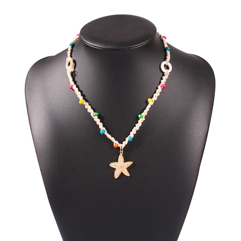 N7321 Croix-frontière Nouveau Ornement Vacances Style Bohème Alliage Starfish Pendentif Collier display picture 3