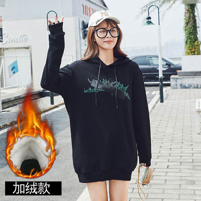 韩版黑色连帽卫衣 明星同款 绿色交叉图案 纯棉面料厂家直销|ru