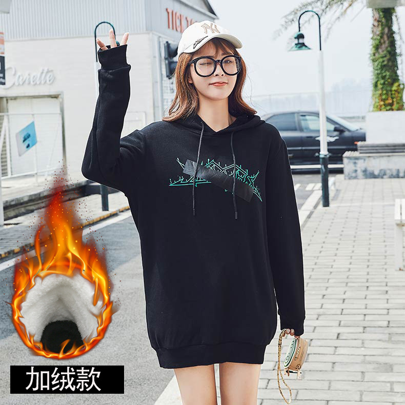 韩版黑色连帽卫衣 明星同款 绿色交叉图案 纯棉面料厂家直销|ru