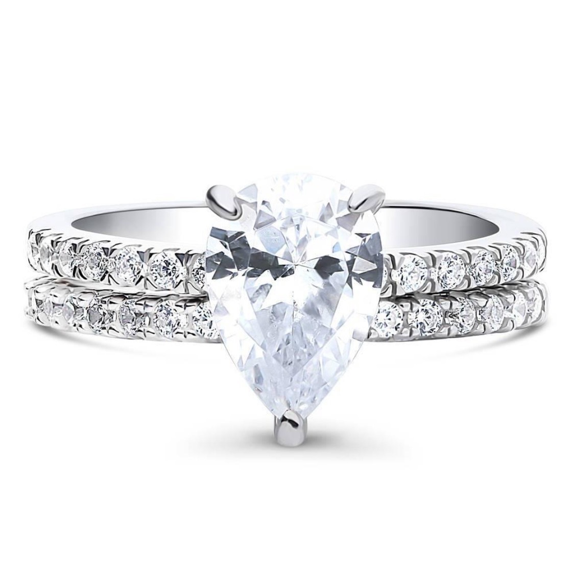 Ladies Wedding Ring Water Drop Diamond Alloy Inlaid Zircon Ring display picture 3