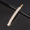 Woven hair accessory handmade, hairgrip from pearl with bow, hairpins, Korean style, internet celebrity, simple and elegant design