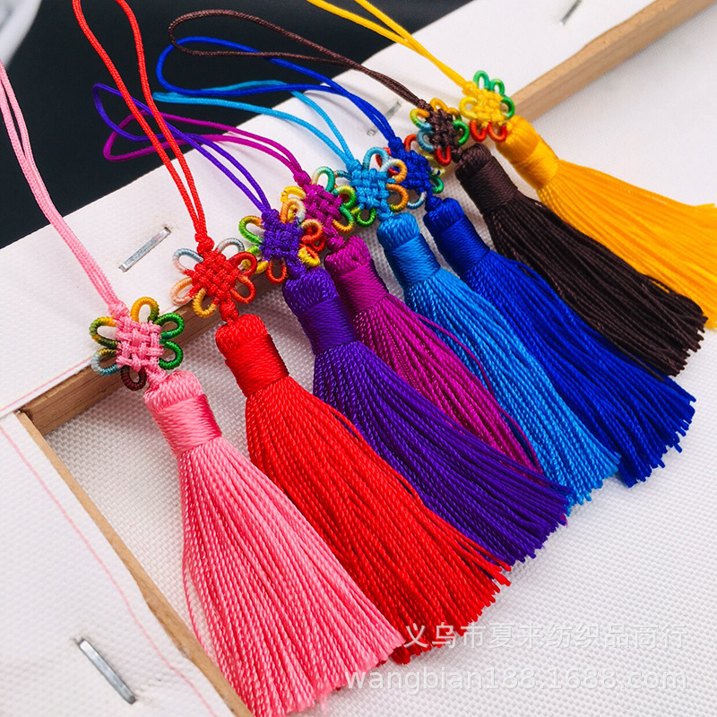 手工制作Diy串珠配件 小中国结彩色花结 中国结手机挂绳 书