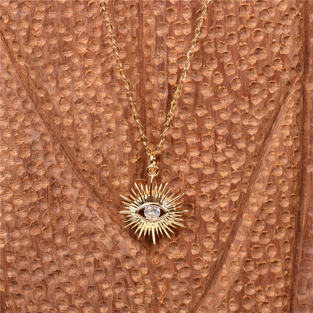 new devilu0027s eyes micro-inlaid zircon pendant short necklace