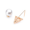 Triangle, protective underware from pearl, brooch, pin, clothing, accessory, simple and elegant design, clips included