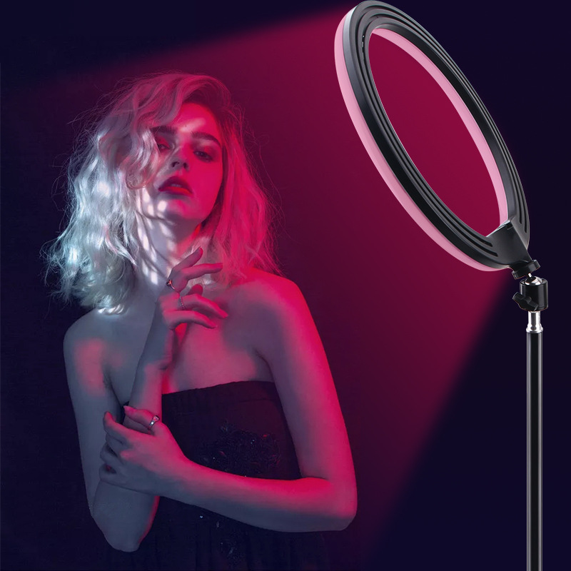 Luz de relleno RGB de 12 pulgadas teléfono móvil soporte en vivo trípode selfie fotografía colorida iluminación LED anillo de luz