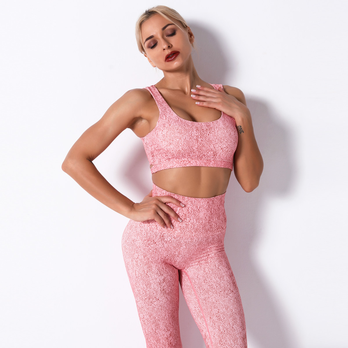 printed sexy flower breathable gather yoga bra NSNS10689