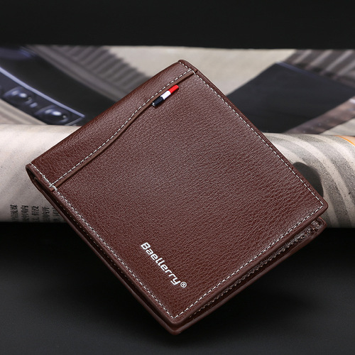 baellerry wallet men's horizontal one-fold small wallet fashionable open coin purse short ultra-thin wallet bag