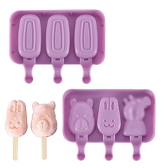 Silicone Popsicle Mold for Ice Cream, Ice Lolly, Cheese - Creative Cute 3D Design, with Lid and Wooden Stick Included