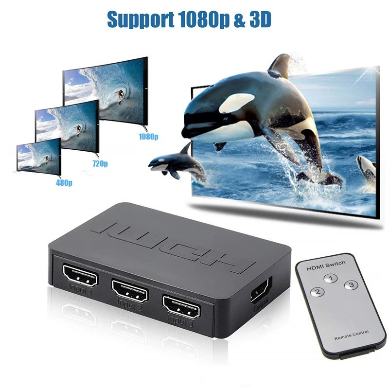 Заводская прямые поставки HD HDMI переключатель Three In-one HDMI Switch, 3 входа 1 выход, класс 1