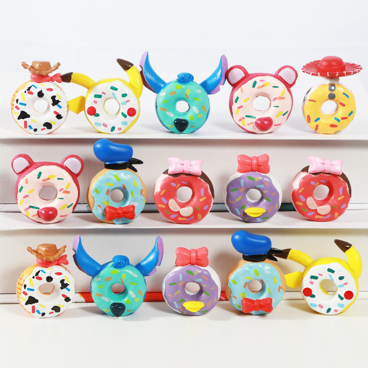 日系動漫卡通仿真甜甜圈甜品食玩蛋糕裝飾擺件玩具DIY配件公仔