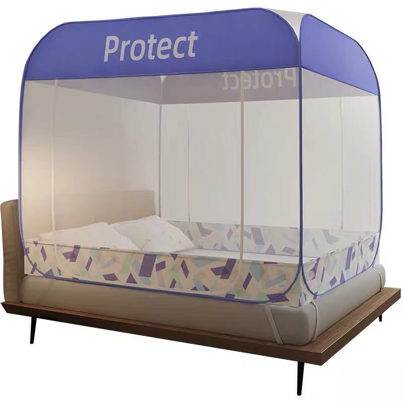 Fábrica al por mayor mosquitera instalación libre anti-caída bolsa mongol mosquitera hogar cuadrado superior patrón cuenta 1.5 m1.8 M cama cifrado