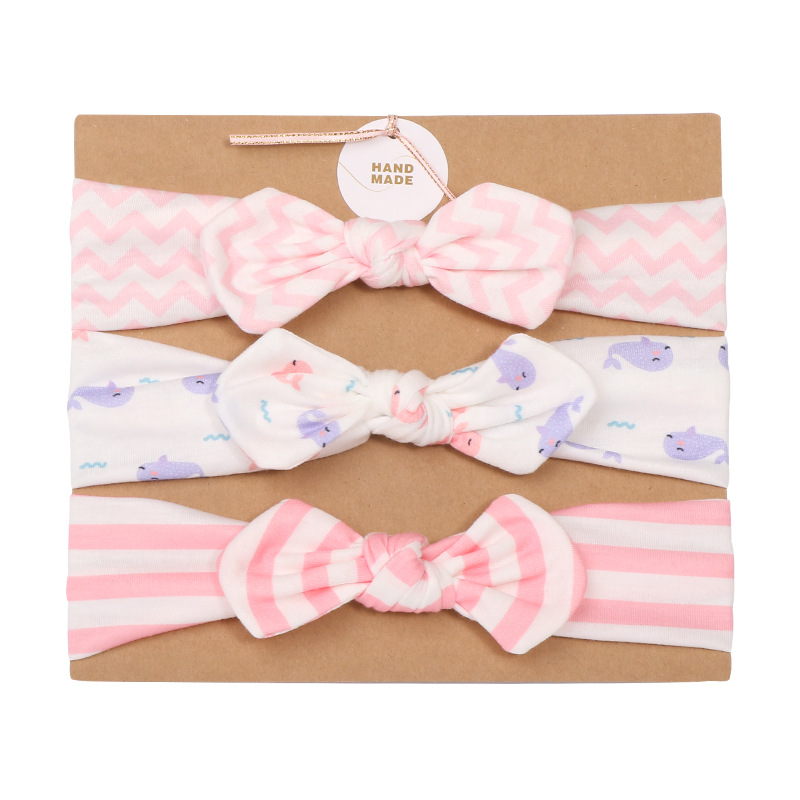 Banda para el cabello infantil conjunto de tres piezas 70946 dulce nueva diadema traje de belleza arco completo orejas banda para el cabello del bebé