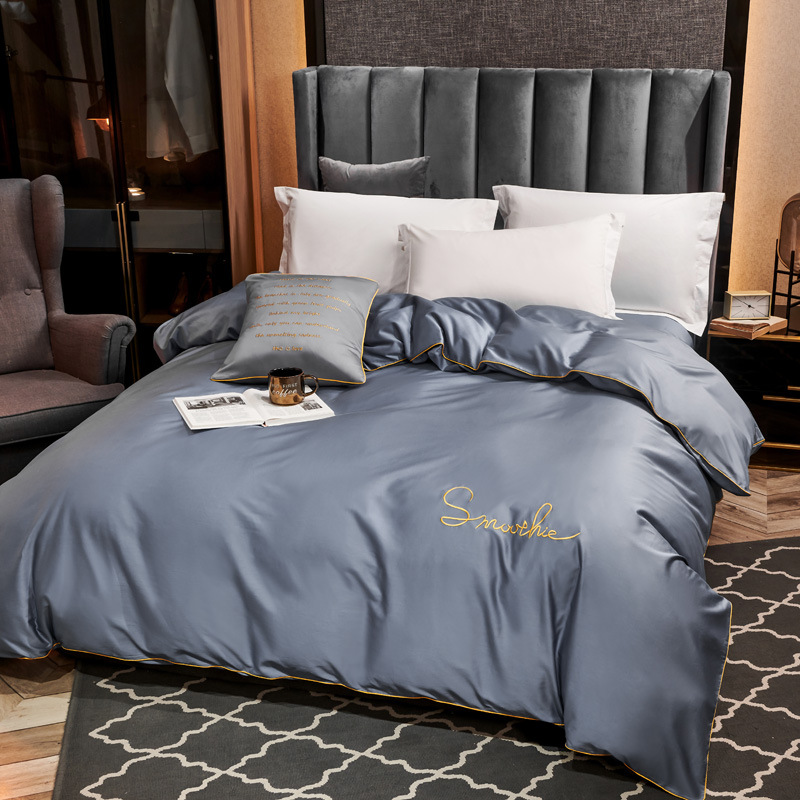 纯棉被套单件全棉单人1.5米150x200刺绣220x240双人被罩200x230|ru