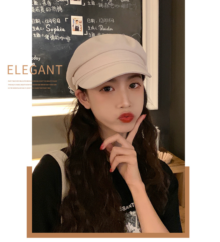140g Weight Beret Hat Hats Type Daily, Shopping Occasion cotton and linen Material Solid Color Pattern All Seasons Season Women's Gender Basic, Retro Style Curved Eaves Rim Women's Basic Retro Solid Color Curved Eaves Beret Hat 7