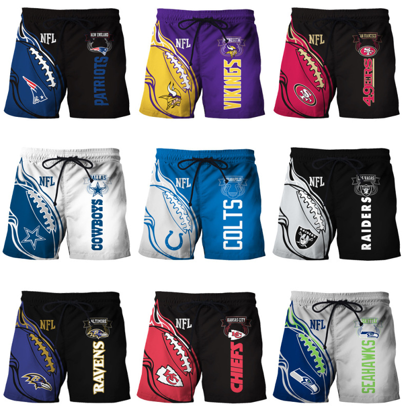 Fans Gift Men's Digital Printed Polyester with Net Bag for Water Beach Pants Rugby Pants Shorts