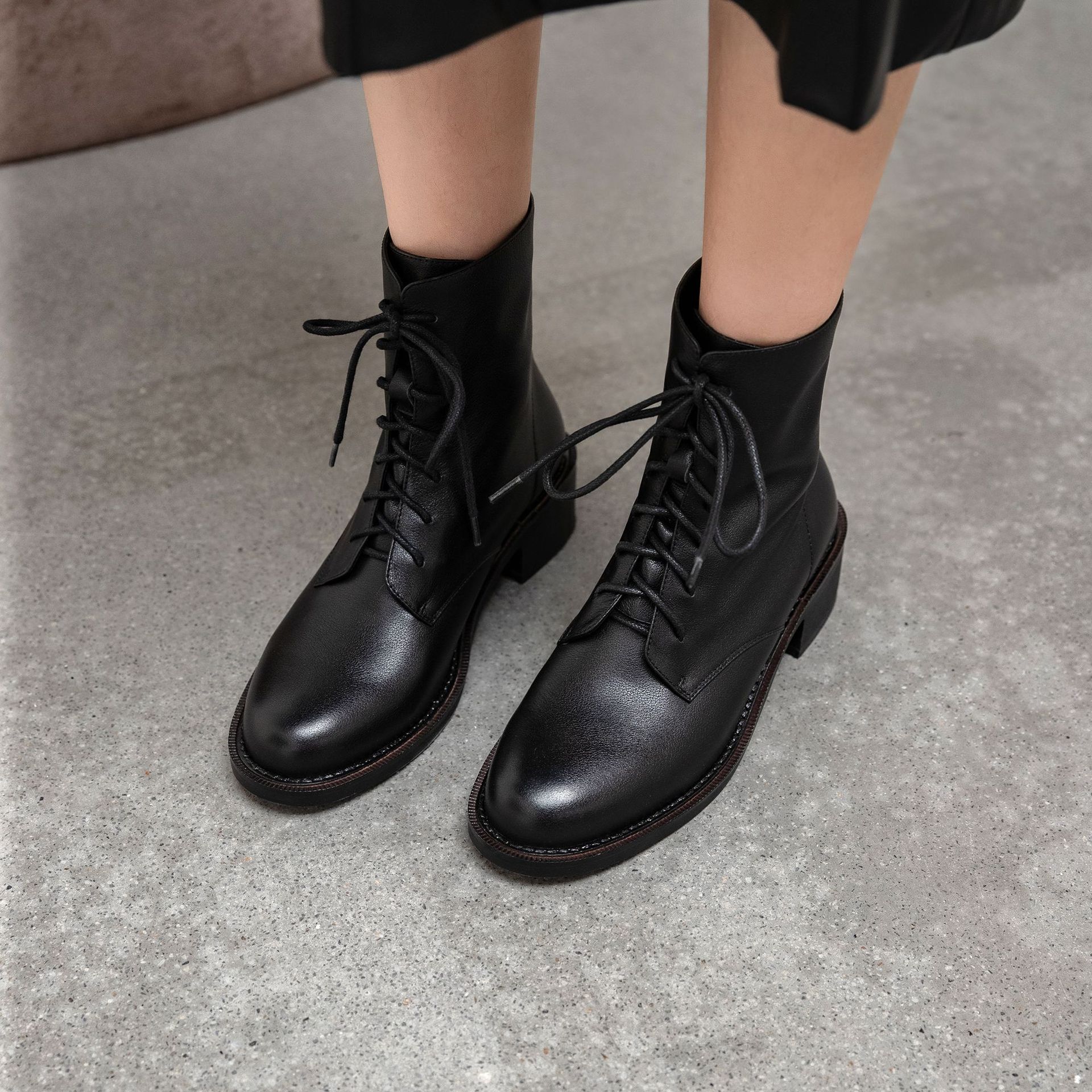 Chiko Higinio Round Toe Block Heels Boots