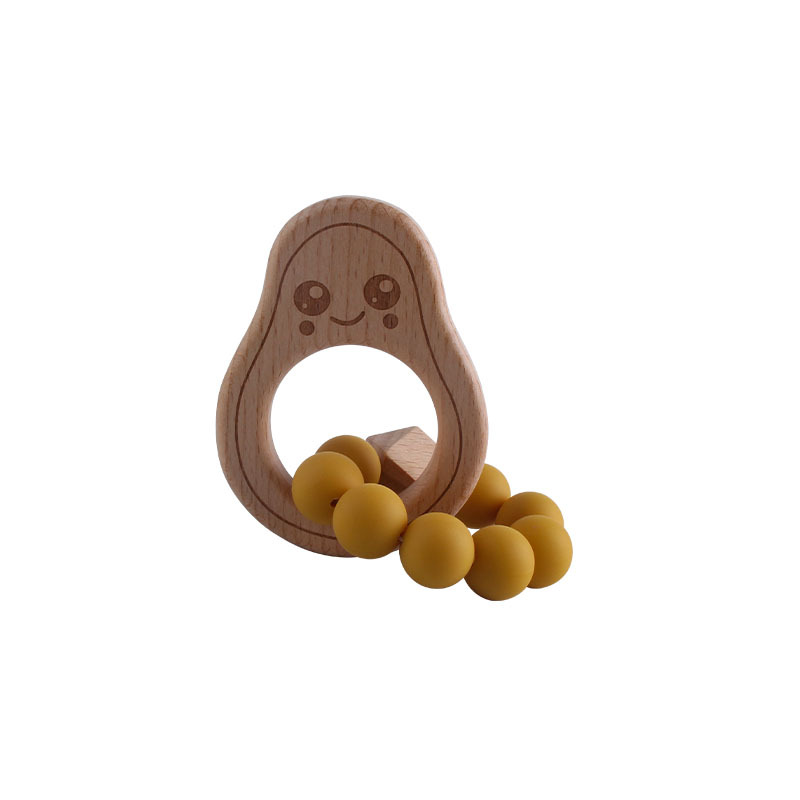 Nuevo bebé de dibujos animados haya aguacate juguete mordedor bebé Seguridad protección del medio ambiente silicona pulsera palo