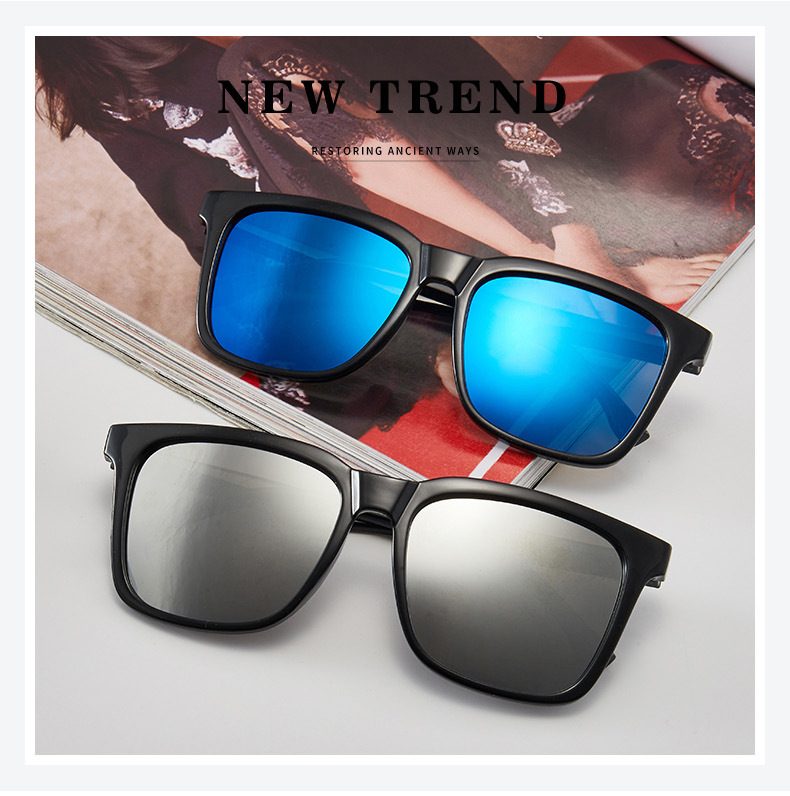 2020 new men's box trend driving sunglasses 1192 net red fashion color film driving sunglasses male