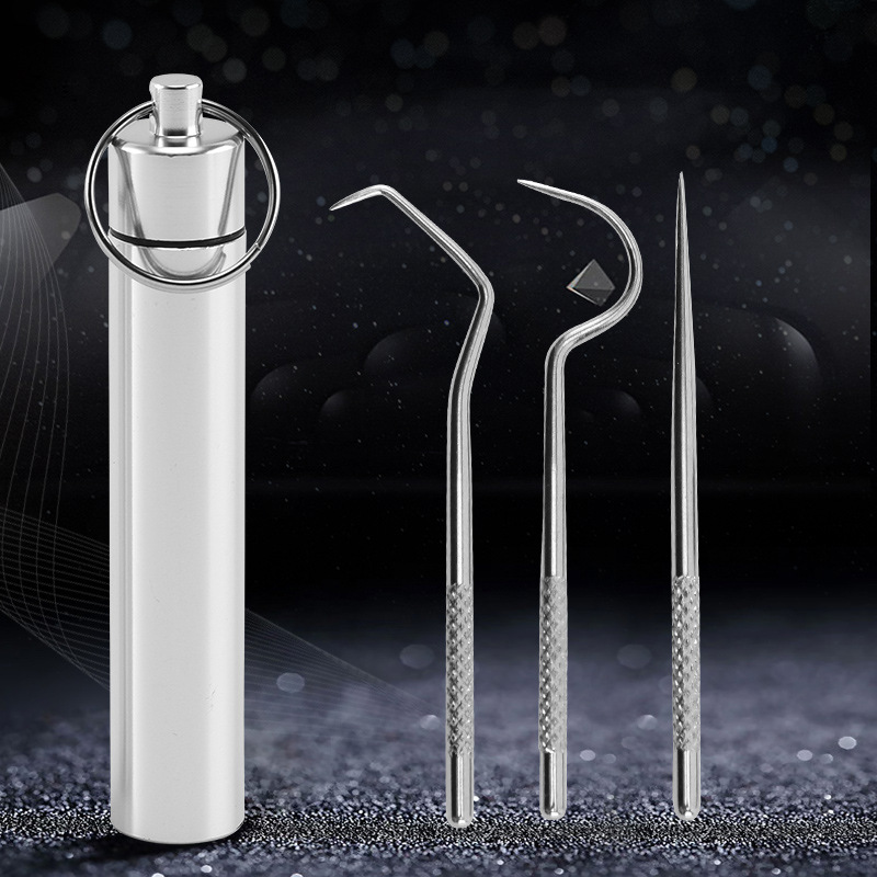 厂家批发不锈钢便捷随身牙签可重复使用剔牙工具牙齿清洁工具现货