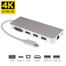 type-cתhdmi/vga/rj45ǧ������hubת����usb3.1���һ6in1��չ��