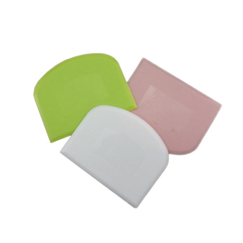 Factory PE Plastic Scraper, Soft Dual-Purpose Half Round Dough Scraper Cake Frosting Leveling Baking Tool