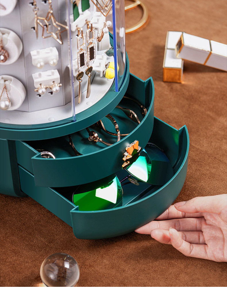 透明旋转首饰收纳盒