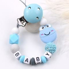 Amazon's new cartoon frog silicone pacifier chain INS baby teether soothes and prevents the chain from falling off baby products
