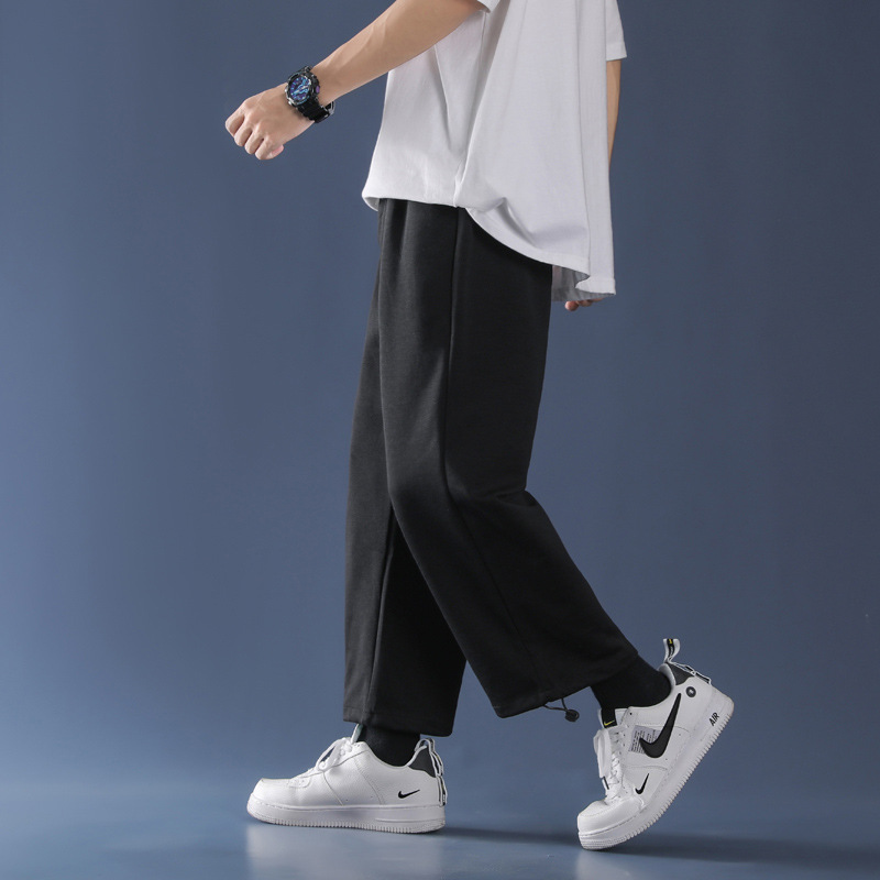 Trousers for elementary school students, loose straight fit, drawstring