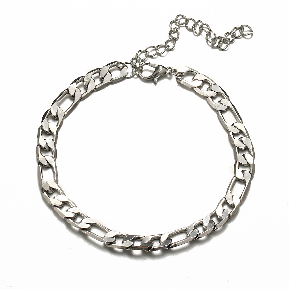 New Stainless Steel Bracelet Creative Retro Simple Chain Anklet Wholesale Nihaojewelry display picture 2