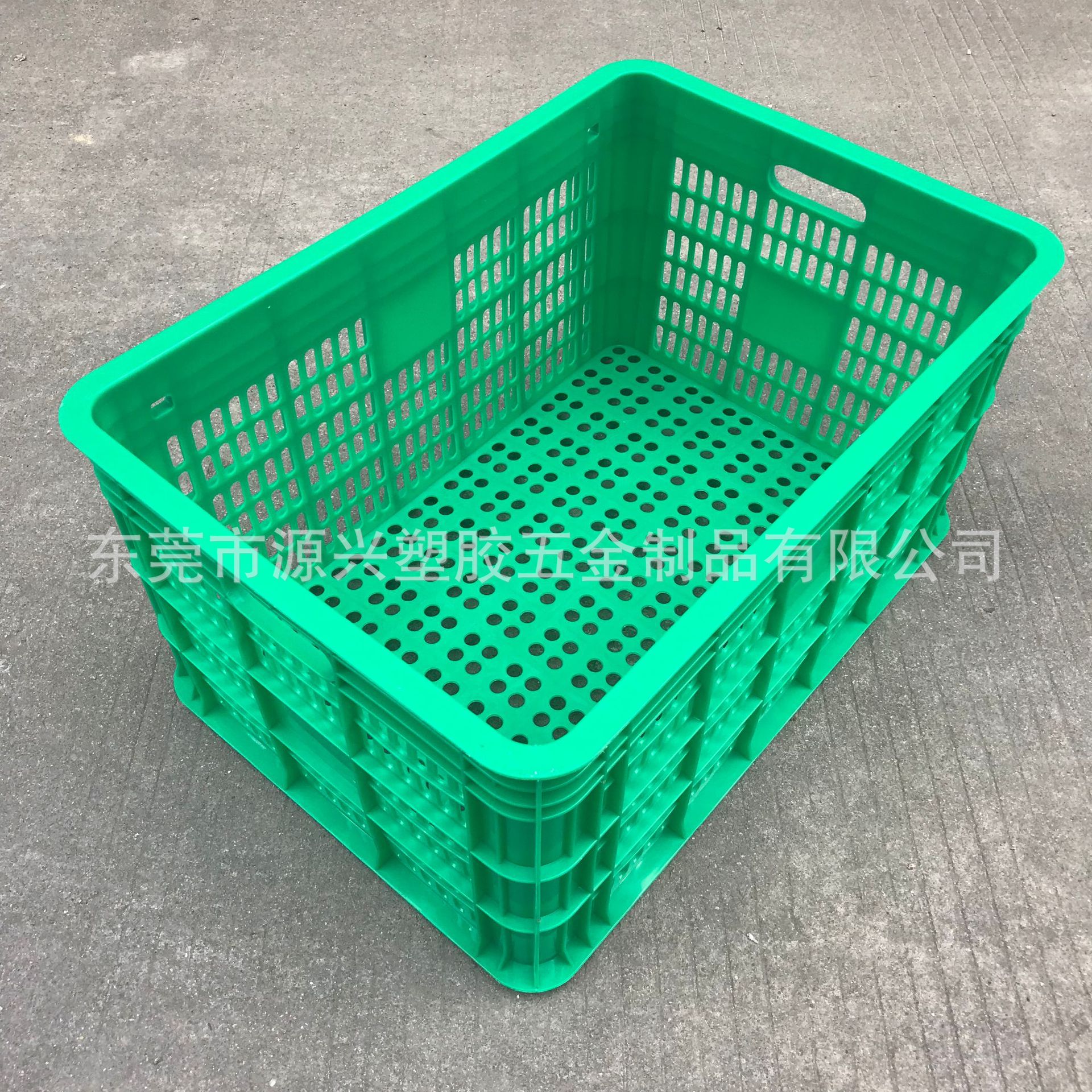 现货直销绿色3号塑料水果周转箩 超市配送运输中转箱筐可烫字logo