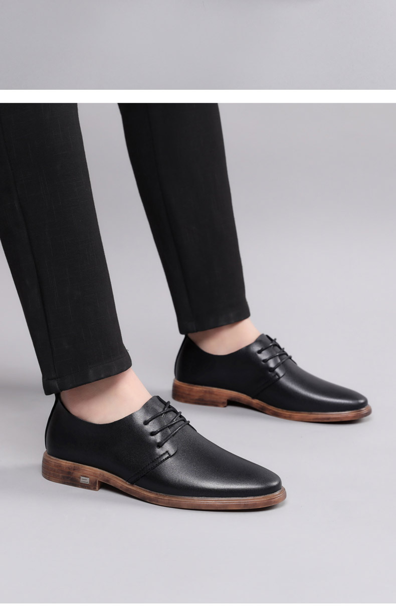 Men's Round Head Leather Shoes Formal Leather Shoes Casual Men's Lazy Single Shoes_voghion.com