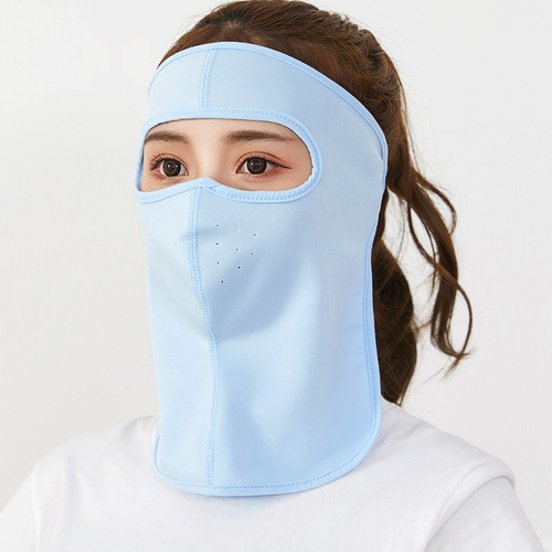Summer thin model face mask, ice silk sunscreen, UV protection, full face cover, popular plus size women