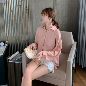 白衬衫女长袖休闲装设计感小众百搭气质工作服2020春装新款衬衣寸