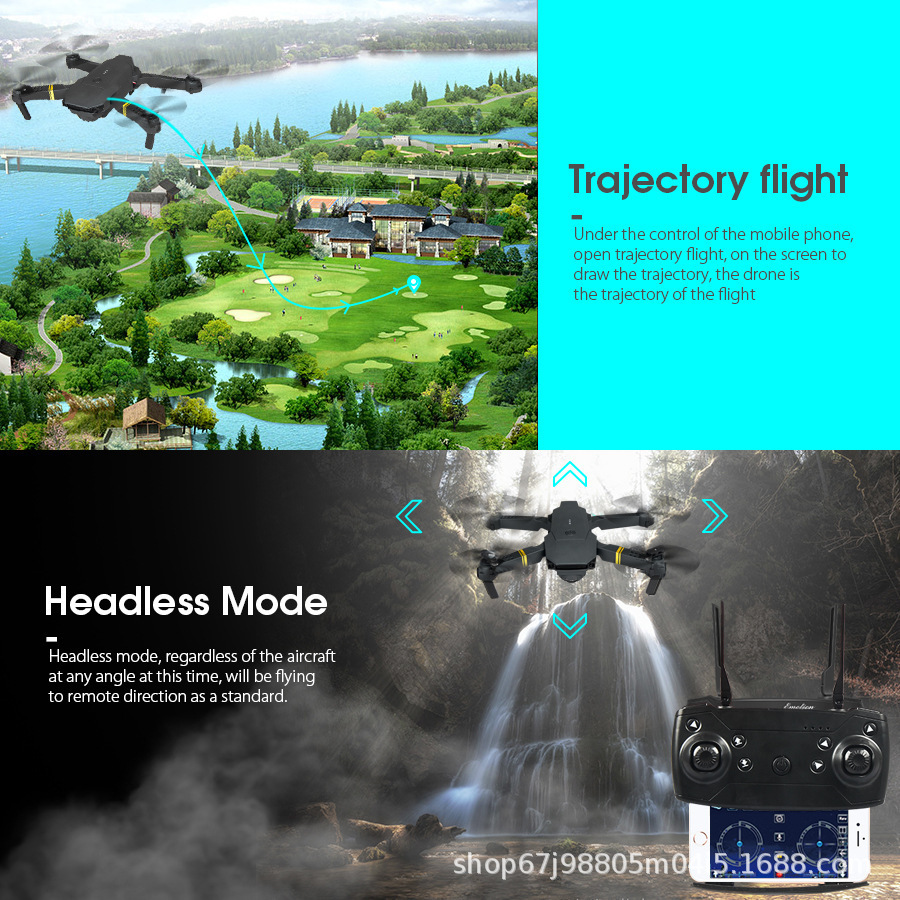 跨境电商E58四轴飞行器1080像素手提包装入门无人机遥控飞机批发详情图10