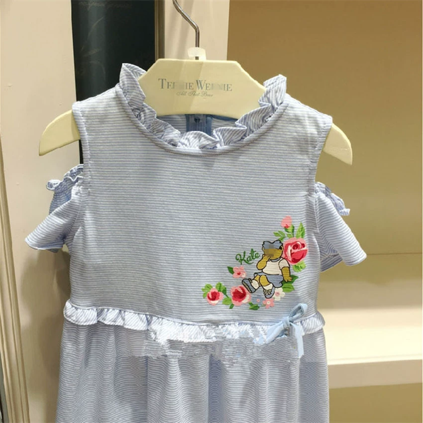 Летний новый girl полосӑнное платье без бретелей TKOM92454K