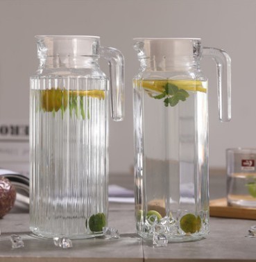 厂家直销冷水壶 家用加厚玻璃水壶凉水壶果汁饮料壶大中小竖条壶|ms