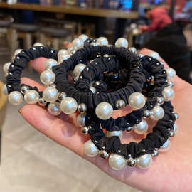 简约仿珍珠头绳扎丸子头马尾皮筋皮套扎头发绳发圈头饰发饰韩风