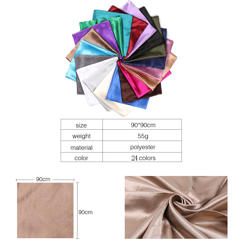 Elegante Einfarbige Satin-polyester-schals display picture 1