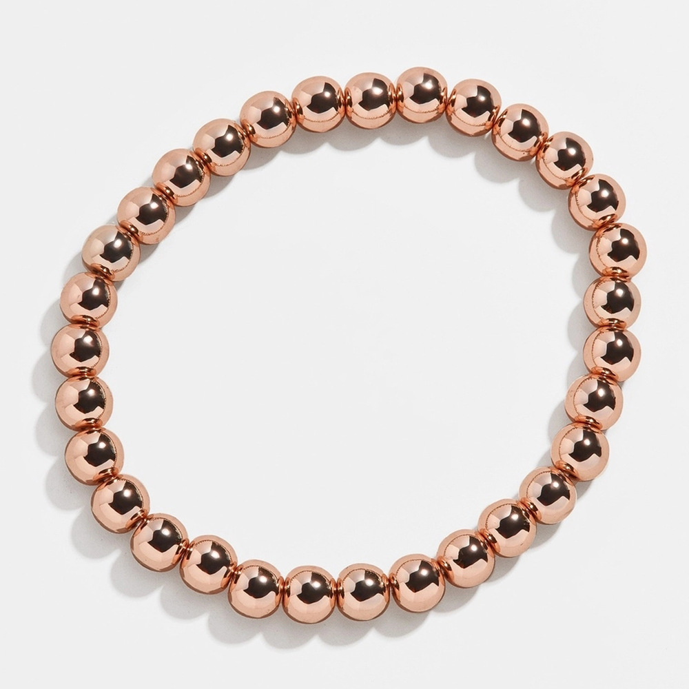 Simple Basic Color-preserving 6mm Copper Bead Bracelet Fashion Wild Bracelet Wholesale display picture 4