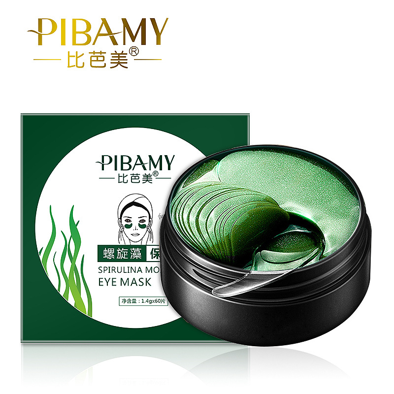 Biba America Spirulina crystal Eye Mask Green algae Relieve Gel Desalination dark under-eye circles Tira compact Manufactor