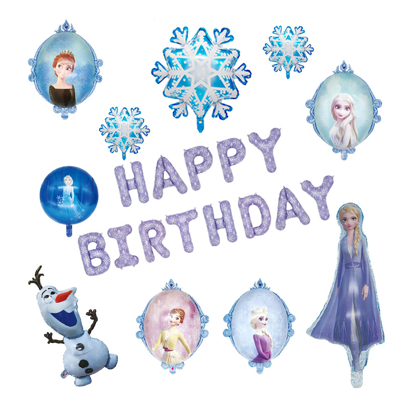 Snow Romance Aisha princess Snowflake Dream theme girl The age of birthday party arrangement series Aluminum balloon