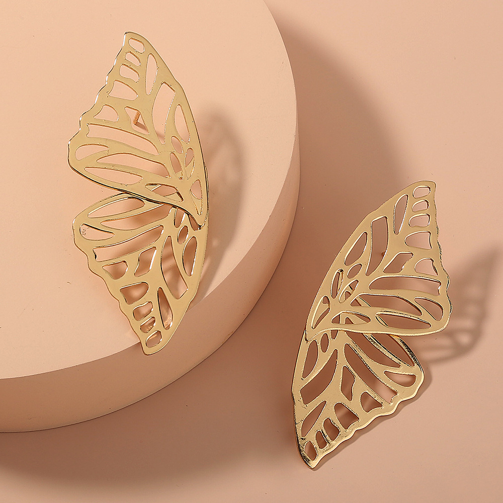 Fashion Hollow Symmetrical Butterfly Wings Earrings display picture 5