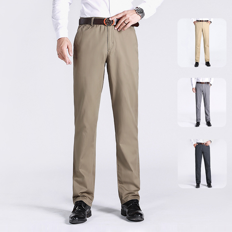 Cotton men's casual pants spring and sum...