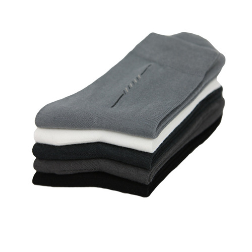 Men's bamboo fiber business mid-calf socks, spring and summer thin solid color men's socks, sweat-absorbent and deodorant manufacturer wholesale socks