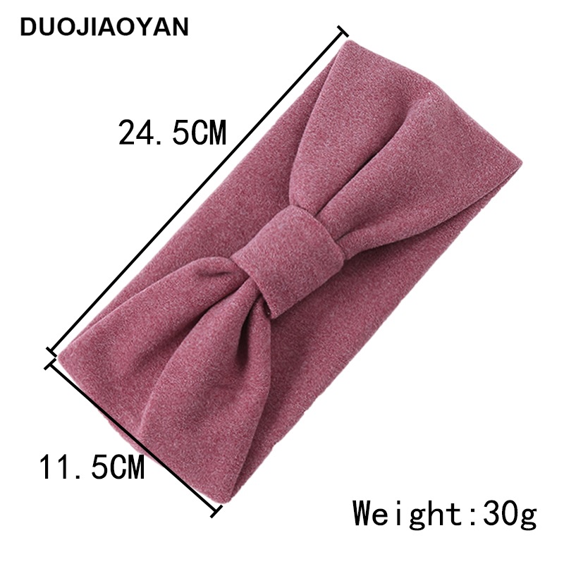 Velvet Knotted Winter Anti-leaf Soft Warm Pure Color Ladies Headband display picture 6