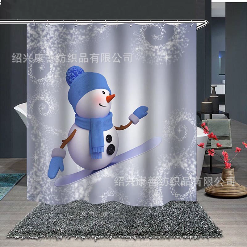 Scandinavian Christmas waterproof curtain, increased thickness, polyester