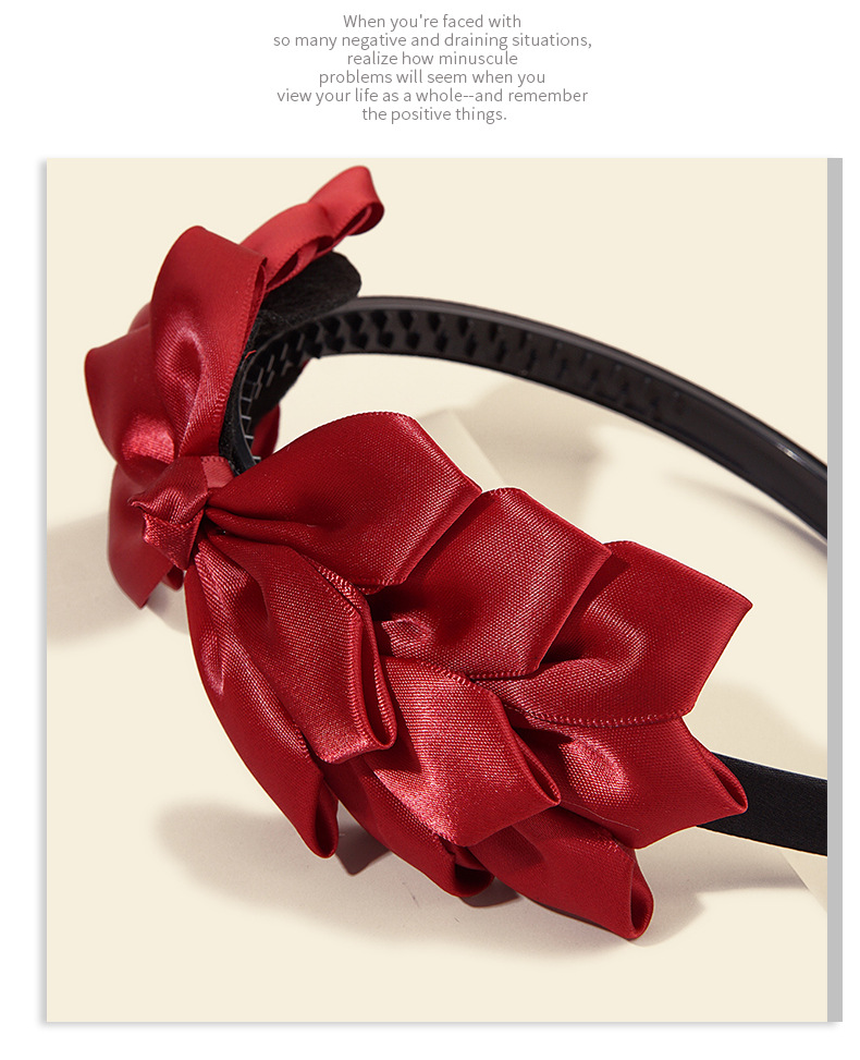 Korean Fashion Red Bow Headband display picture 8