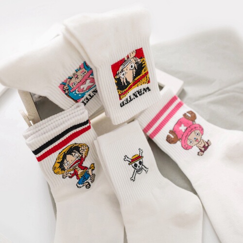 Japanese socks for women, pirate series cotton mid-calf women's socks, cute cartoon socks, fashionable sports socks, couple socks
