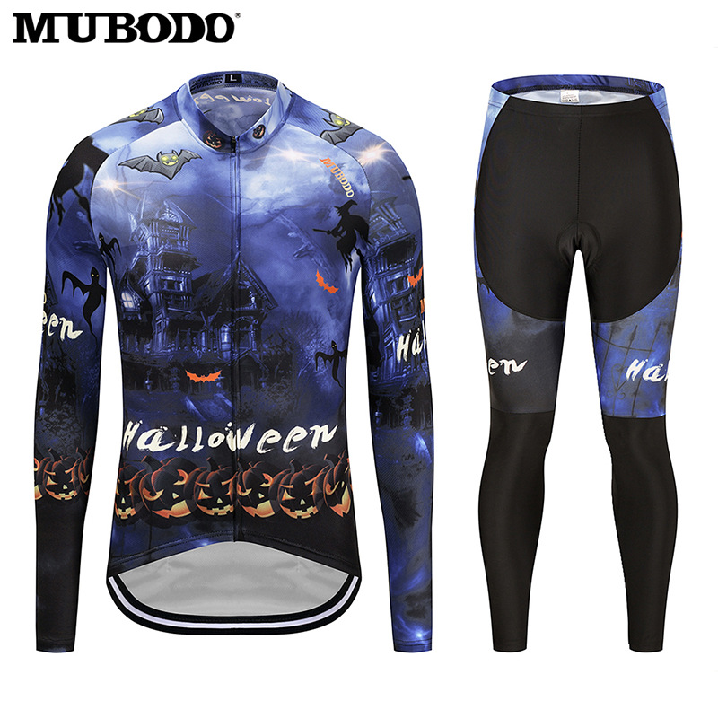 Mountain road bike outdoor sports cycling clothing long sleeve suit sweat-absorbent quick-drying cross-border supply printable logo