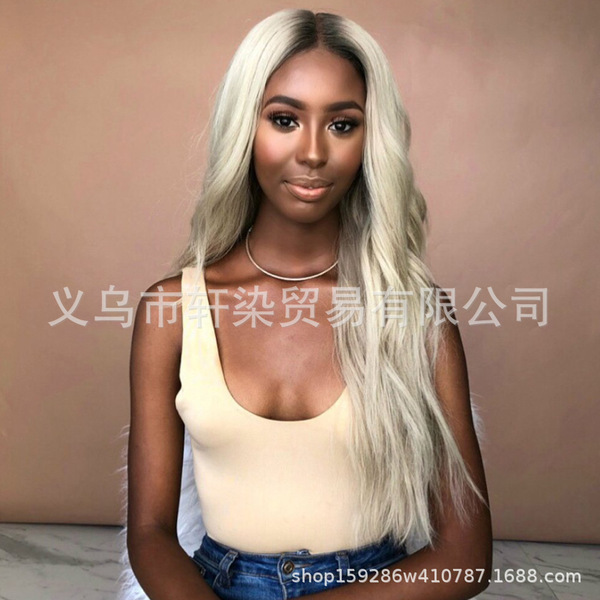 curly black white golden wig